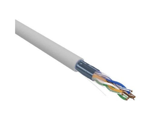 [Экранированная витая пара FTP (бухты)] Rexant (02-0021) Кабель витая пара, F/UTP, CAT 5e, ZH нг(А)-HF, 4х2х0,52мм, 24AWG, INDOOR, SOLID, серый, 305м