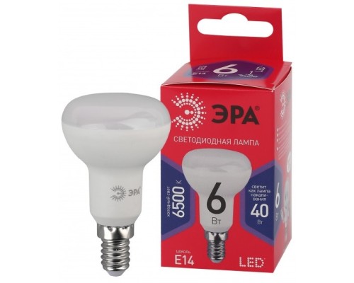 [ЭРА Светодиодные лампы] ЭРА Б0045335 Лампочка светодиодная RED LINE LED R50-6W-865-E14 R Е14 / Е14 6Вт рефлектор холодный дневной свет