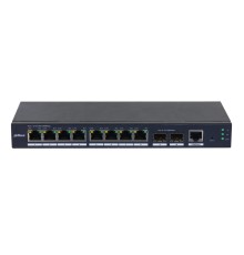 DAHUA DH-SG4010-2F 10-портовый управляемый коммутатор, уровень L2, 8xRJ45 1Gb, 2xSFP 1Gb uplink, коммутация 20 Гбит/с, MAC-таблица 8К, металл