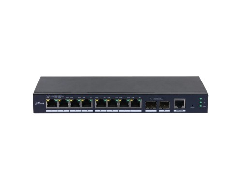 [Коммутаторы] DAHUA DH-SG4010-2F 10-портовый управляемый коммутатор, уровень L2, 8xRJ45 1Gb, 2xSFP 1Gb uplink, коммутация 20 Гбит/с, MAC-таблица 8К, металл