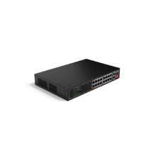 DAHUA DH-SF1018LP 18-портовый неуправляемый коммутатор с РоЕ, 16xRJ45 100Mb PoE, 2xRJ45 1Gb, суммарно 135Вт, коммутация 7.2 Гбит/с, MAC-таблица 8К, металл