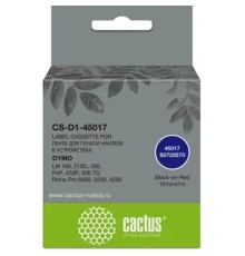 Картридж ленточный Cactus CS-D1-45017 45017 черный/красный для Dymo LM 160, 210D, 280, PnP, 420P, 500 TS; Rhino Pro 6000, 5200, 4200