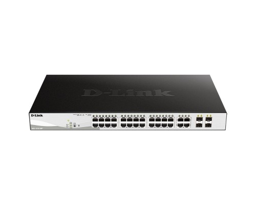[Сетевое оборудование] D-Link DGS-1210-28P/FL2A Управляемый L2 коммутатор с 24 портами 10/100/1000Base-T и 4 комбо-портами 100/1000Base-T/SFP (24 порта PoE 802.3af/at, РоЕ-бюджет 193 Вт) 