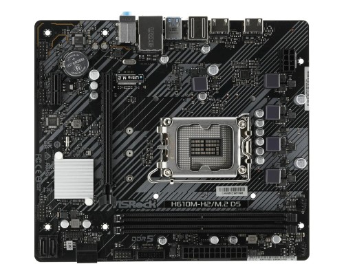 [Материнская плата] ASROCK H610M-H2/M.2 D5, Socket 1700, Intel®H610, 2xDDR5-4800, HDMI+HDMI, 1xPCI-Ex16, 1xPCI-Ex1, 4xSATA3, 1xM.2, 8Ch Audio, GLan, (4+2)xUSB2.0, (2+2)xUSB3.2, 1xPS/2, mATX, RTL