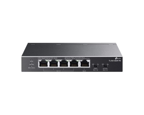 [Сетевое оборудование] TP-Link TL-SG1005P-PD Настольный коммутатор с 5 гигабитными портами (1 порт с входящим PoE++, 4 порта с исходящим PoE+)