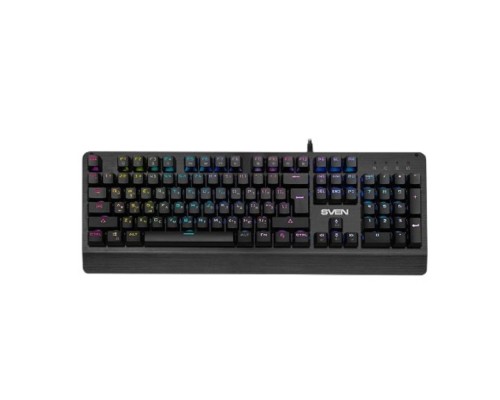 [Клавиатура] Механическая игровая клавиатура SVEN KB-G9700 (104 кл,+12Fn,RED switch, RGB, мет, корпус)
