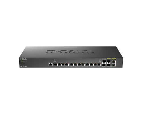 [Сетевое оборудование] D-Link DXS-1210-16TC/B1A PROJ Настраиваемый L2+ коммутатор с 12 портами 10GBase-T, 2 портами 10GBase-X SFP+ и 2 комбо-портами 10GBase-T/SFP+