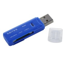 5bites Устройство ч/з карт памяти RE3-200BL USB3.0 Card reader / SD / TF / USB PLUG / BLUE