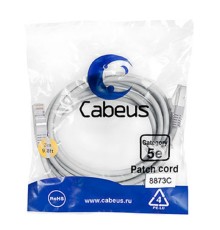 Cabeus PC-FTP-RJ45-Cat.5e-3m-LSZH Патч-корд F/UTP, категория 5е, 2xRJ45/8p8c, экранированный, серый, LSZH, 3м