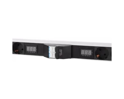 [Аксессуар] REM Вертикальный блок розеток Rem-32 на 2 контура по 8 Schuko, 4 IEC 60320 C19 с авт., инд., 2 * 16 А, алюм., 33-38U, колодка(R-32-2x(8S-4C19-A-I)-1420-K)