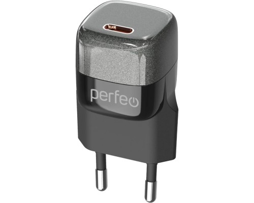 [Аксессуар] PERFEO Сетевое зарядное устройство с разъемом TYPE-C, GaN, 20W, черный (I4650)