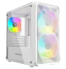Powercase Mistral Micro A3W ARGB, Tempered Glass, 2x 140mm ARGB PWM+1x 120mm ARGB PWM, белый, mATX  (CMMAW-A3)