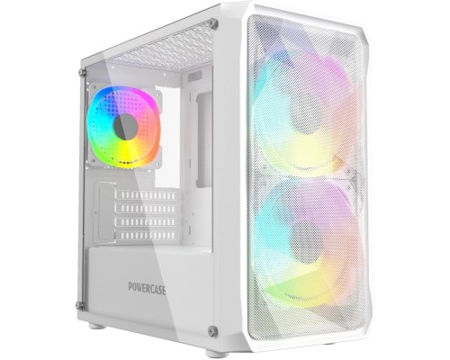 [Корпус] Powercase Mistral Micro A3W ARGB, Tempered Glass, 2x 140mm ARGB PWM+1x 120mm ARGB PWM, белый, mATX  (CMMAW-A3)