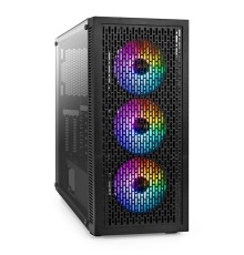 Exegate EX296071RUS Корпус Miditower ExeGate EVO-5001A-EVO800 (ATX, БП EVO800RGB с вент. 12 см, 2*USB+1*USB3.0+HD Audio, черный, 3 вент.12см с RGB подсветкой, боковая панель - закаленное стекло)