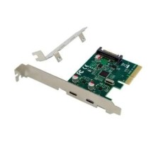 ORIENT AM-U3142PE-2С, Контроллер PCI-Ex4 v3.0, USB 3.2 Gen2, скорость до 10 Гбит/с, 2-port ext Type-C, ASM3142 chipset, разъем доп.питания, в комплекте LP планка крепления