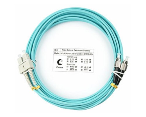 [Cabeus Патч-корды волоконно-оптические, пигтейлы] Cabeus FOP-50-SC-FC-20m Шнур оптический duplex SC-FC 50/125 mm OM3 20м LSZH