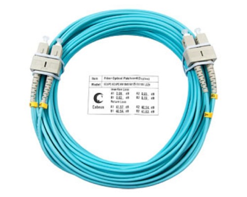 [Cabeus Патч-корды волоконно-оптические, пигтейлы] Cabeus FOP-50-SC-SC-20m Шнур оптический duplex SC-SC 50/125 mm OM3 20м LSZH