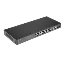 TP-Link SL2428P Коммутатор JetStream Smart с 24 портами RJ45 10/100 Мбит/с, 4 гигабитными портами RJ45 и 2 комбинированными портами RJ45/SFP