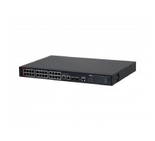 DAHUA DH-S4228-24GT-360 28-портовый гигабитный управляемый коммутатор с PoE, уровень L2, 26xRJ45 1Gb, 2xSFP 1Gb, суммарно 360Вт, коммутация 56 Гбит/с, MAC-таблица 8К