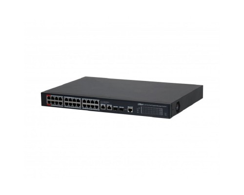 [Коммутаторы] DAHUA DH-S4228-24GT-360 28-портовый гигабитный управляемый коммутатор с PoE, уровень L2, 26xRJ45 1Gb, 2xSFP 1Gb, суммарно 360Вт, коммутация 56 Гбит/с, MAC-таблица 8К