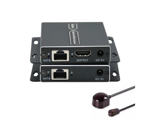 [переходник] ORIENT VE045IR-2.0, HDMI 4K extender (Tx+Rx), активный удлинитель до 60 м по витой паре Cat6, HDMI 2.0, 4K@60Hz, HDCP2.2, дополнительный выход HDMI, передача ИК (33167)
