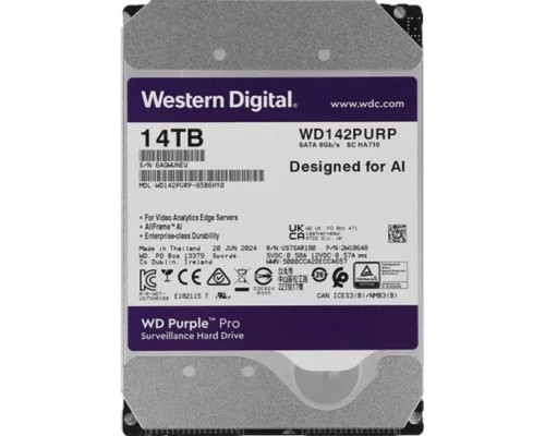 [Жесткий диск] 14TB WD Purple Pro (WD142PURP) {Serial ATA III, 7200- rpm, 512Mb, 3.5