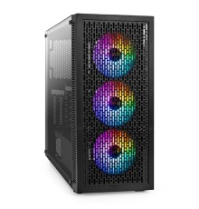 Exegate EX296316RUS Корпус Miditower ExeGate EVO-5001A-450NPX (ATX, БП 450NPX с вент. 12 см, 2*USB+1*USB3.0+HD Audio, черный, 3 вент.12см с RGB подсветкой, боковая панель - закаленное стекло)