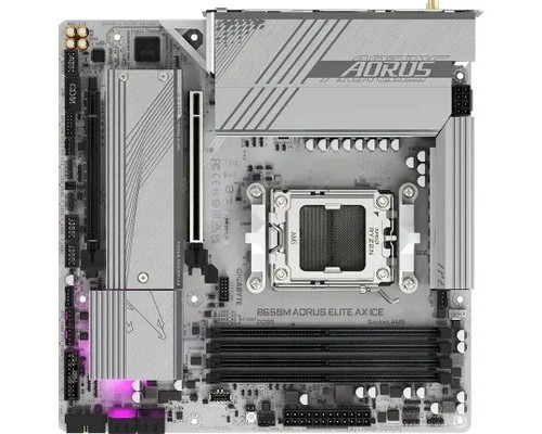 [Материнская плата] Gigabyte B650M A/AORUS ELITE AX ICE {SocketAM5, AMD B650, mATX, Ret}