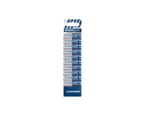 [Батарейка] Ergolux Alkaline  BP12 LR6  (ПРОМО, LR6 BP12, пальчиковая батарейка АА 1.5В)(12 шт. в уп-ке)
