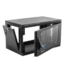 ЦМО Шкаф телекоммуникационный настенный 6U (600 x 650) дверь стекло, цвет черный (ШРН-6.650-9005)