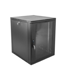 ЦМО Шкаф телекоммуникационный настенный 12U (600 x 650) дверь стекло, цвет черный (ШРН-12.650-9005)