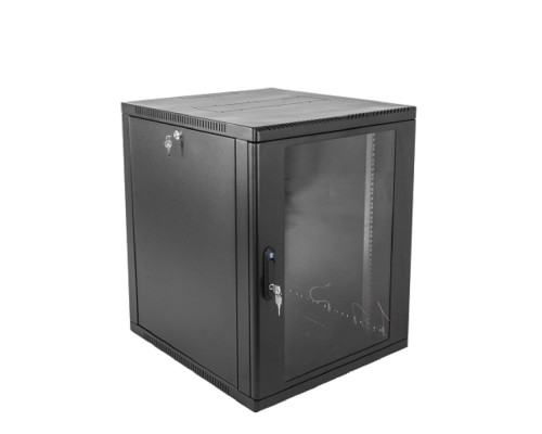 [Монтажное оборудование] ЦМО Шкаф телекоммуникационный настенный 12U (600 x 650) дверь стекло, цвет черный (ШРН-12.650-9005)