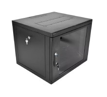ЦМО Шкаф телекоммуникационный настенный разборный 9U (600 x 650) съемные стенки, дверь стекло, цвет черный (ШРН-М-9.650-9005)