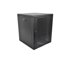 ЦМО Шкаф телекоммуникационный настенный разборный 12U (600 x 650) съемные стенки, дверь стекло, цвет черный (ШРН-М-12.650-9005)
