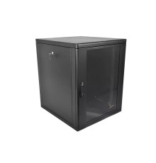 ЦМО Шкаф телекоммуникационный настенный разборный 12U (600 x 650) съемные стенки, дверь стекло, цвет черный (ШРН-М-12.650-9005)