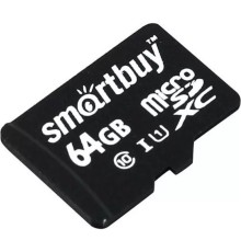 Micro SecureDigital 64Gb Smartbuy Class 10 UHS-1 (без адаптера) (SB64GBSDCL10-00)