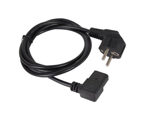 [кабели] VCOM CE021R-CU0.75-1.8M Кабель комп - розетка 220V EU (угол-угол)<VDE> 3GX0,75mm2, 1,8m, медь, 
