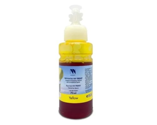 [Расходные материалы] NV Print  C13T66444A Чернила NV-INK-T6644Y  для Epson L100, L110, L120, L200,  L300, L1300 (70 ml) Yellow