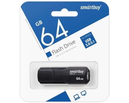[Носитель информации] Smartbuy USB Drive 64GB CLUE Black (SB64GBCLU-K3) UFD 3.0/3.1