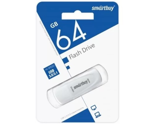 [Носитель информации] Smartbuy USB Drive 64GB Scout White (SB064GB3SCW) UFD 3.0/3.1