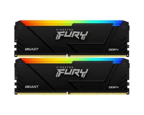[Модуль памяти] Память DDR4 2x16GB 3200MHz Kingston KF432C16BB2AK2/32 Fury Beast RGB RTL Gaming PC4-25600 CL16 DIMM 288-pin 1.35В kit single rank с радиатором Ret