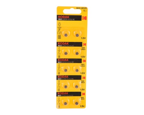 [Батарейка] Kodak AG0 (379) LR521, LR63 [KAG0-10] Max Button Cell (100/1000/98000) (10 шт. в уп-ке)