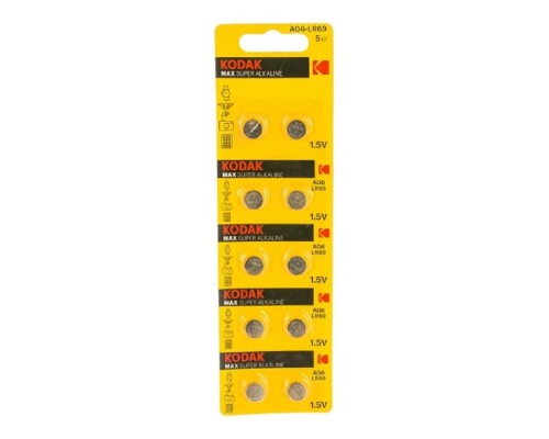[Батарейка] Kodak AG6 (370) LR920, LR69 [KAG6-10] Max Button Cell (100/1000/98000) (10 шт. в уп-ке)