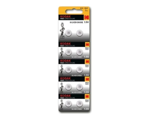[Батарейка] Kodak SG3 (392) SR736, SR41 Max Silver Oxid Button Cell (10/100/2000) (10 шт. в уп-ке)