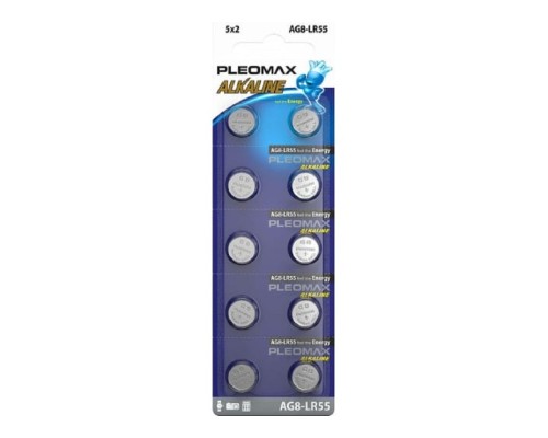 [Батарейка] Pleomax AG8 (391) LR1120, LR55 Button Cell (100/1000/98000) (10 шт. в уп-ке)