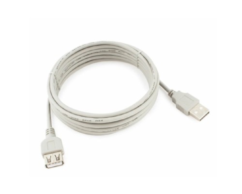 [кабели] Кабель-удлинитель USB2.0 Cablexpert CC-USB2-AMAF-10-N, AM/AF, медь, 3.0м, серый, пакет