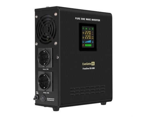 [ИБП] Exegate EX295995RUS ИБП (инвертор, синус, для котла) настенный ExeGate FineSine SX-500.LCD.AVR.2SH <500VA/300W, чистая синусоида, цветной LCD-дисплей, AVR, 2*Schuko, линейно-интерактивный, внешняя бат