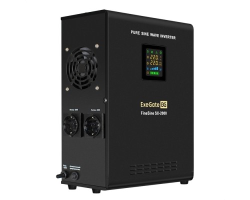 [ИБП] Exegate EX296001RUS ИБП (инвертор, синус, для котла) настенный ExeGate FineSine SX-2000.LCD.AVR.2SH <2000VA/1400W, чистая синусоида, цветной LCD-дисплей, AVR, 2*Schuko, линейно-интерактивный, внешняя 