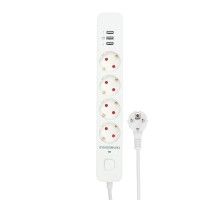 Гарнизон Сетевой фильтр 2.0 EPS-4-U3-W-4  Мультипорт, 4р, 10А, 3xUSB, 4м, ур.защиты 2+, белый, пакет (21447)
