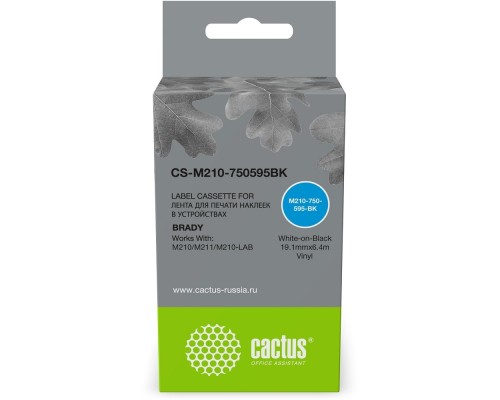 [Расходные материалы] Картридж ленточный Cactus CS-M210-750595BK M210-750-595-BK для Brady M210/M211/M210-LAB